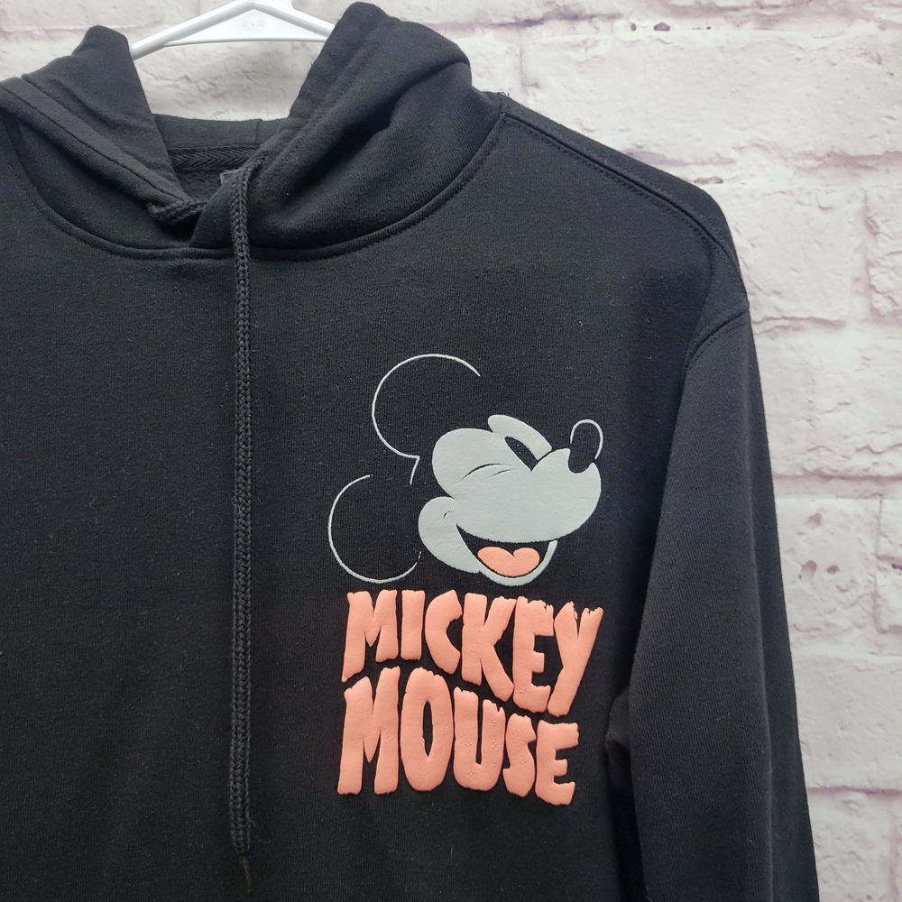 Disney Mickey Mouse Wink Hoodie Size S Spooky Halloween Front Back Puffy Print - Picture 2 of 9